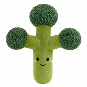 Broccoli-Shaped Plush Dog Squeaker Toy, Green, 7.5 in