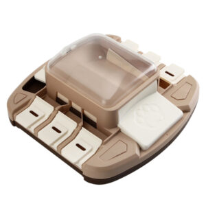 Pet Treat Puzzle Feeder with Multiple Sliding Compartments